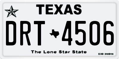 TX license plate DRT4506