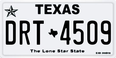 TX license plate DRT4509
