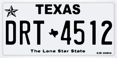 TX license plate DRT4512