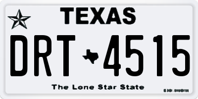 TX license plate DRT4515