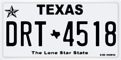 TX license plate DRT4518