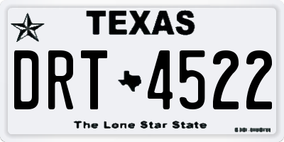 TX license plate DRT4522
