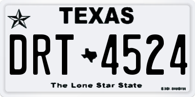 TX license plate DRT4524