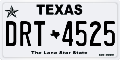 TX license plate DRT4525