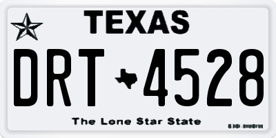 TX license plate DRT4528