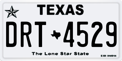 TX license plate DRT4529