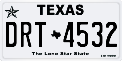 TX license plate DRT4532