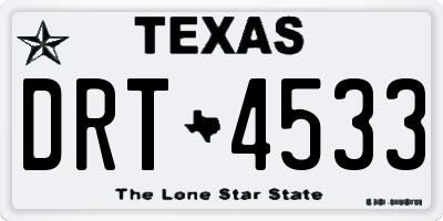 TX license plate DRT4533