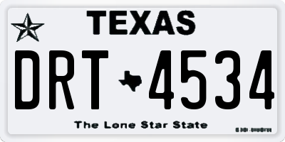 TX license plate DRT4534
