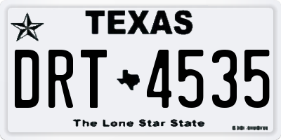 TX license plate DRT4535