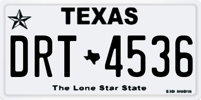 TX license plate DRT4536