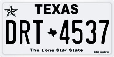 TX license plate DRT4537