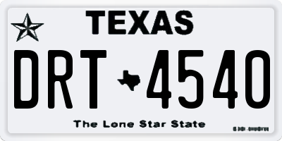 TX license plate DRT4540