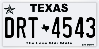 TX license plate DRT4543