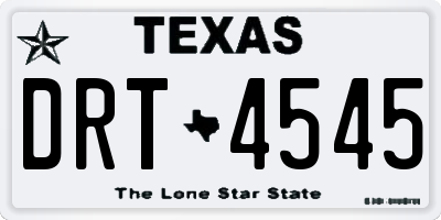 TX license plate DRT4545