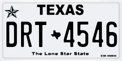 TX license plate DRT4546