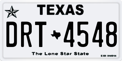 TX license plate DRT4548