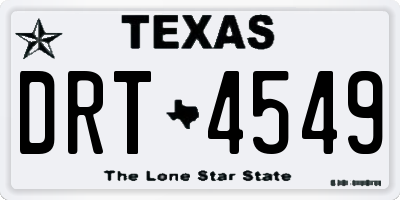 TX license plate DRT4549