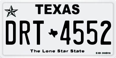 TX license plate DRT4552