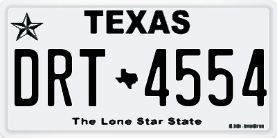 TX license plate DRT4554
