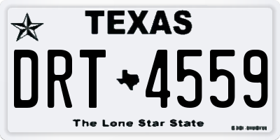 TX license plate DRT4559