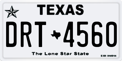 TX license plate DRT4560