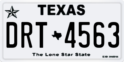 TX license plate DRT4563