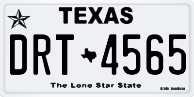 TX license plate DRT4565
