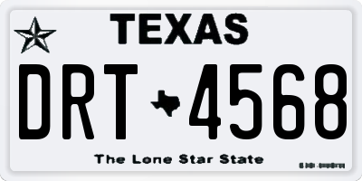 TX license plate DRT4568