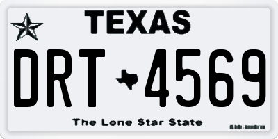 TX license plate DRT4569