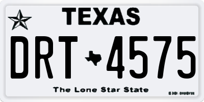 TX license plate DRT4575