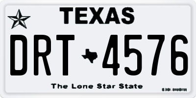 TX license plate DRT4576