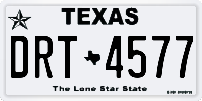TX license plate DRT4577