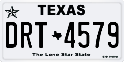 TX license plate DRT4579