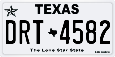 TX license plate DRT4582