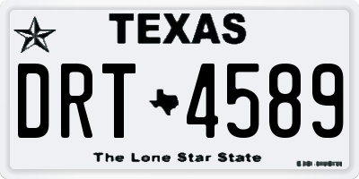 TX license plate DRT4589