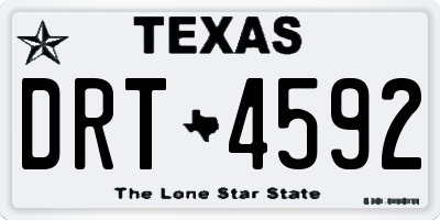 TX license plate DRT4592