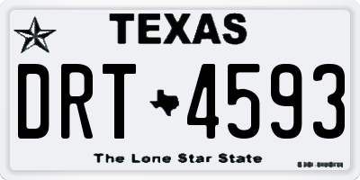 TX license plate DRT4593