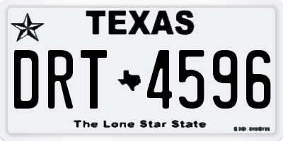 TX license plate DRT4596