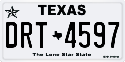 TX license plate DRT4597