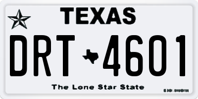 TX license plate DRT4601