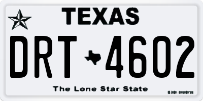 TX license plate DRT4602