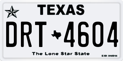 TX license plate DRT4604