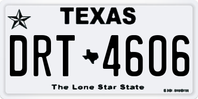 TX license plate DRT4606