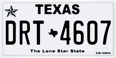TX license plate DRT4607