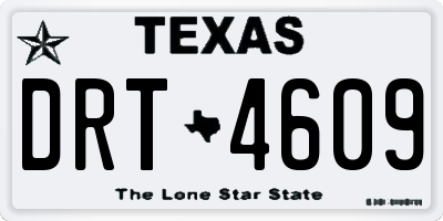 TX license plate DRT4609