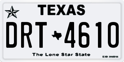 TX license plate DRT4610