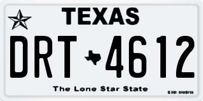 TX license plate DRT4612