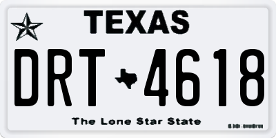 TX license plate DRT4618
