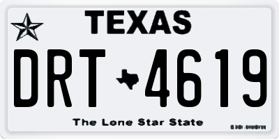 TX license plate DRT4619